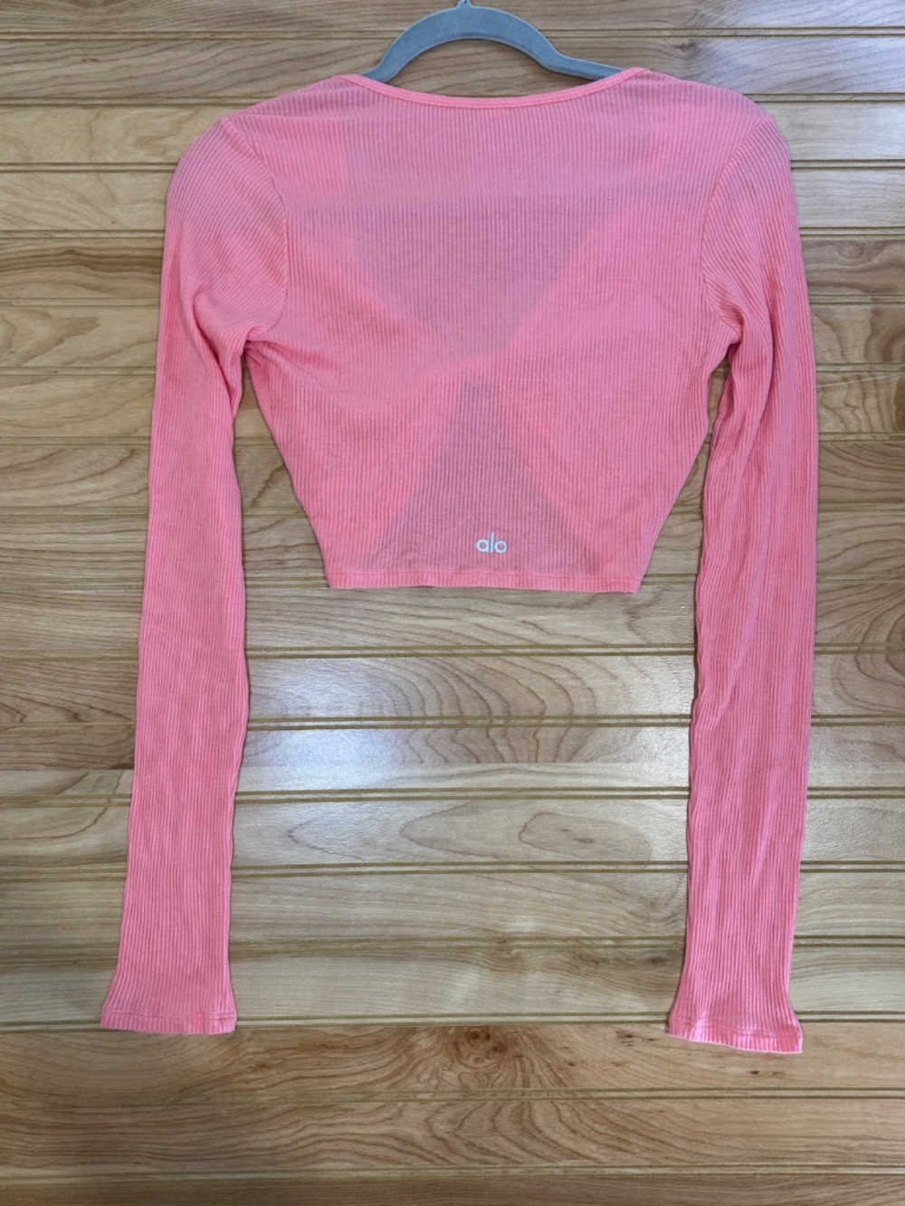 Alo Pink Ribbed Knotted Top - Small - Picture 5 of 6
